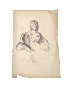 Dessin au fusain académique époque fin XIXème 