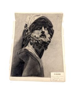 Dessin au fusain académique époque fin XIXème 