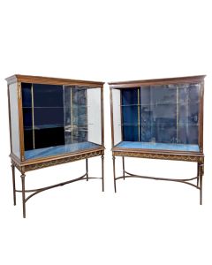 Paire de vitrine d'exposition époque 1900 de style Louis XVI