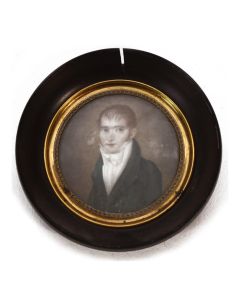 Portrait gentilhomme médaillon peinture époque XIXème