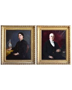 Portraits de monsieur et madame X fin XIXème par Célarié