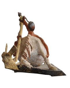 Don Quichotte : sculpture en céramique émaillée XXème