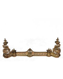 Chenets bronze style Louis XV à décor de feuilles d'acanthes XIXème (paire)