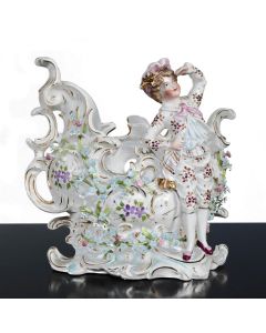 Bouquetière en porcelaine de Paris jeune garçon