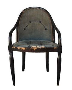 Fauteuil 1930 Art déco en bois noirci