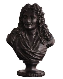 Buste de Molière époque XIXème en fonte patinée hauteur 16 cm