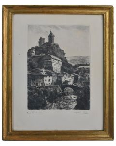 Gravure encadrée de Foux le château