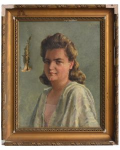 Portrait de femme école Française vers 1940 signé G. Gagneau