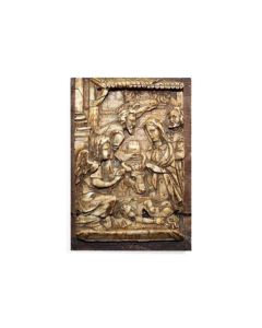 Bas-relief en albâtre XVIIème naissance du Christ.