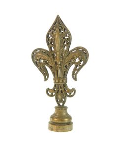 Sceau à cacheter (seal) de collection bronze ajouré patiné fleur de lys XIXème 