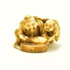 Netsuke au deux pêcheur XIXème