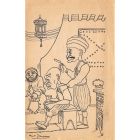 "Le barbier" dessin original scène orientaliste par Marcel Jeanjean années 20