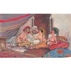 "Au harem" Dessin scène orientaliste par Marcel Jeanjean années 20