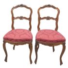 Chaise de style Louis XV en noyer (paire)