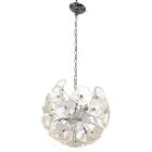Lustre vintage design italien en verre coloré boue fleurs 