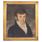 Portrait de jeune homme pastel d'époque restauration 