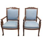  paire de fauteuils à col de cygne acajou XIXème 