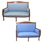 Banquettes aux cygnes en acajou style Restauration époque XIXème (Paire)