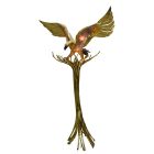 Lampadaire Richard et Isabelle Faure Aigle en laiton et quartz