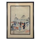 Estampe Japonaise XIXème sur papier riz 