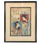 Estampe Japonaise XIXème sur papier riz 