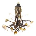 Spectaculaire lustre sculpture tribal maker Michel Haillard tubular cotonou