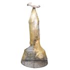 Lampe sculpture Michel Haillard Parchemin os et nasse à anguilles