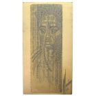 Femme au fusain et sanguine sur textile école française Martinez