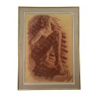 Femme au fusain et sanguine école française Martinez