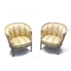 Fauteuils style Louis XVI laqué fin XIXème (paire)