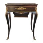 Travailleuse Napoléon III en bois noirci marqueterie Boulle