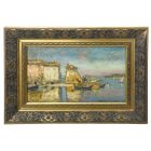 Scène de Port peinture à l'huile sur toile Olive des Martigues