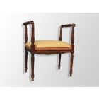 Banquette de piano rocaille noyer