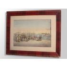 Aquarelle Émile Henry Le quai du port à Marseille