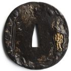 Tsuba ancien garde de Katana Japonais XIXème