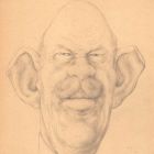 Dessin original portrait caricature Constantin Ier (roi des Hellènes) début XXème
