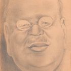 Dessin original portrait caricature Matthias Erzberger au crayon sur papier début XXème 
