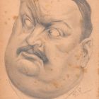 Dessin original portrait caricature Charles Humbert au crayon sur papier début XXème 