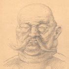 Dessin original portrait caricature au crayon sur papier Maréchal Von Hindenburg