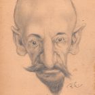 Dessin original caricature au crayon sur papier de G. Tchitcherine début XXème 