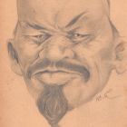 Dessin original caricature au crayon sur papier de Lénine début XXème