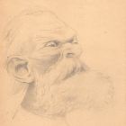 Dessin original portrait caricature au crayon sur papier début XXème 