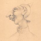 Dessin original portrait caricature du Kronprinz au crayon sur papier début XXème 
