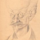 Dessin original Philipp Scheidemann
 caricature au crayon sur papier début XXème 