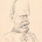 Dessin original caricature de Léopold de Bavières au crayon sur papier début XXème 