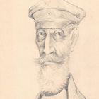 Dessin original portrait caricature Rethmann-Hollweg crayon sur papier début XXème 