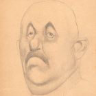Dessin original caricature portrait du général Remus von Woyrsch début XXème 