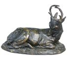 Bronze animalier cerf au repos bronze à patine médaille par Robert Bousquet XIXème 