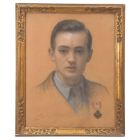 Dessin au pastel autoportrait de Marcel Poggioli début XXème