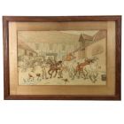 Gravure polychrome de Georges Busson "cavalcade" 